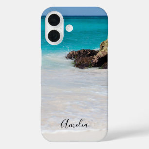 Coque Pour iPhone 16 Azure Ocean Sandy Beach Photo