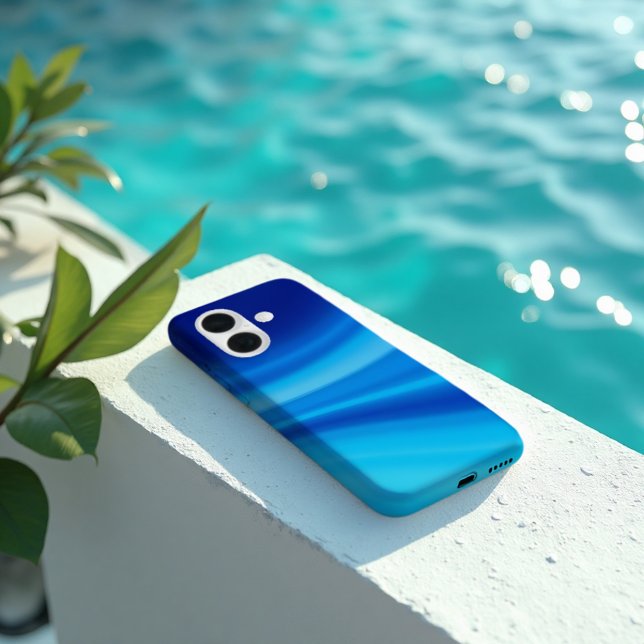 Coques Case-Mate iPhone Azure Shift - Dégradé dynamique de vague bleue (Azure Shift Case. Protective flow of deep ocean blues for a sophisticated, modern device.)