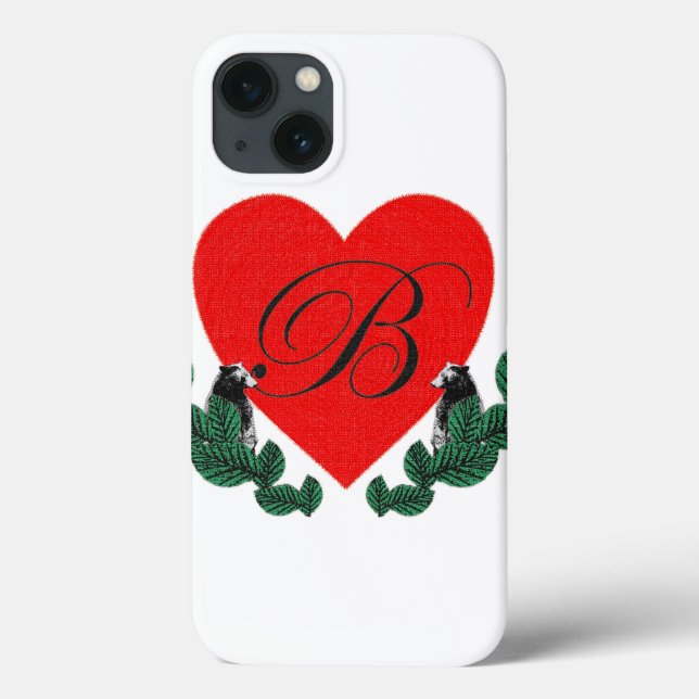 Coques Case-Mate iPhone B dans un coeur (Verso)