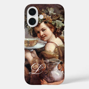 COQUE POUR iPhone 16 BACCHUS AUX RAISINS ET MONOGRAPHIE DE VIN