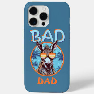 Coque iPhone 15 Pro Max Badass Papa Funny Donkey Cool Lunettes de soleil V
