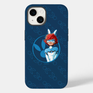Coque Pour iPhone 14 Badge Bleu Bunnyx
