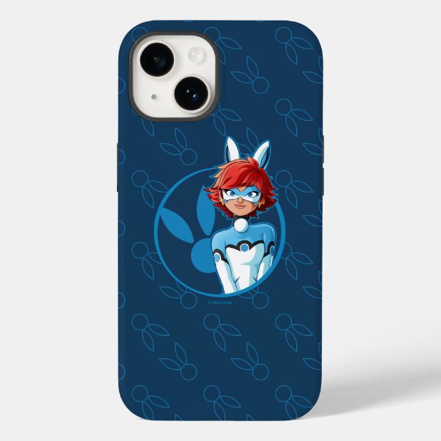 Coques Case-Mate iPhone Badge Bleu Bunnyx (Verso)