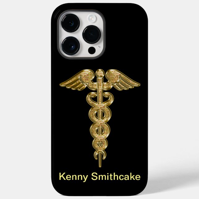 Coques Case-Mate iPhone badge d'alerte médicale Gold (Verso)