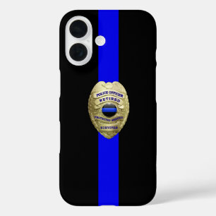Coque Pour iPhone 16 Badge de police à la retraite mince ligne bleue Co
