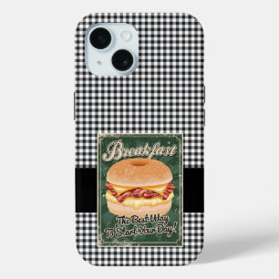 Coque Pour iPhone 15 Bagel Petit Déjeuner Rétro