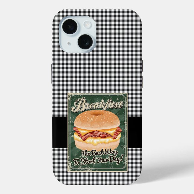 Coques Case-Mate iPhone Bagel Petit Déjeuner Rétro (Verso)