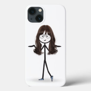 Case-Mate iPhone Case Baguette Figure Girl avec cheveux foncés