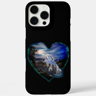 Coques iPhone 16 Pro Max Baie à la nuit, Amour Dauphin
