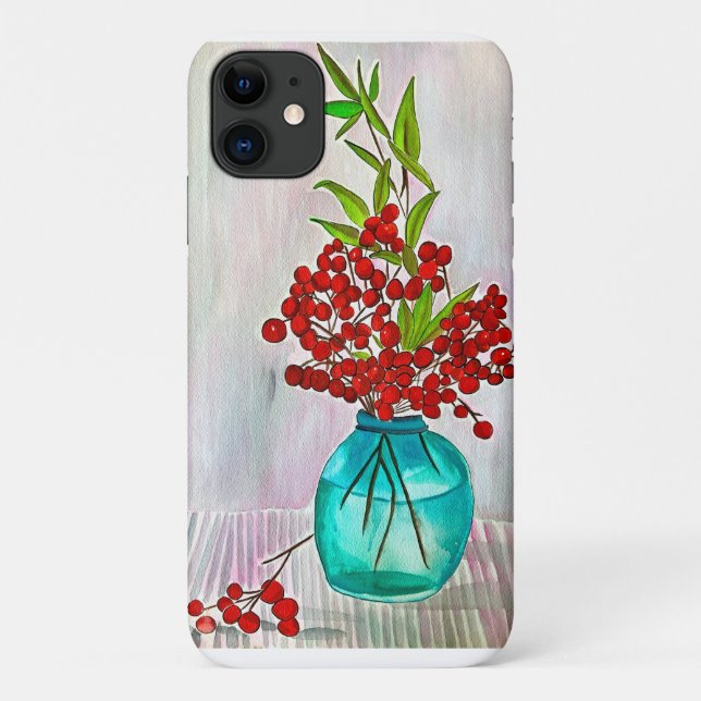 Coques Case-Mate iPhone Baies d'eau Red Christmas Berries (Dos)