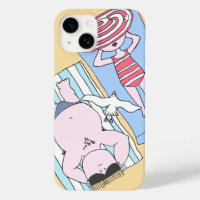 Bain de soleil amusant Couple Cartoon Art balnéair