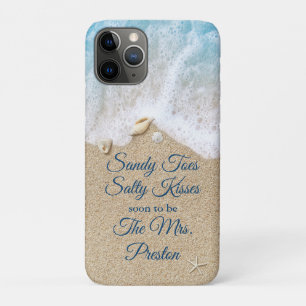 Case-Mate iPhone Case Baisers salés Mariage de pieds de sable bleu