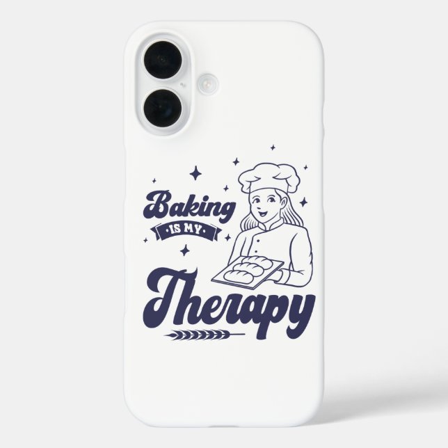 Coques Case-Mate iPhone Baking Is My Therapy, Funny Baking Chef Gifts (Verso)