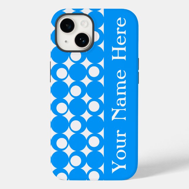 Coques Case-Mate iPhone Bal bleu clair Mood Design avec nom (Verso)