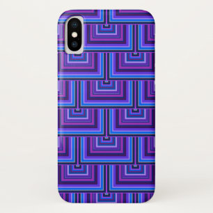 Coque iPhone X balance carré bleue et violette