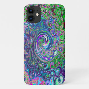 Case-Mate iPhone Case Balayage Abstrait marbré vert et violet de chaux