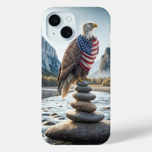 Coque Pour iPhone 15 Bald Eagle Au Caire Avec Drapeau Américain