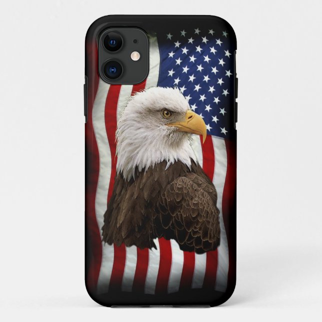 Coques Case-Mate iPhone Bald Eagle & US Flag Téléphone mobile patriotique (Dos)