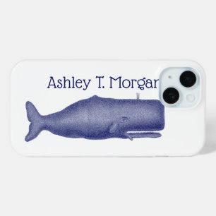 Coque Pour iPhone 15 Baleine stylisée du XIXe siècle de style vintage #