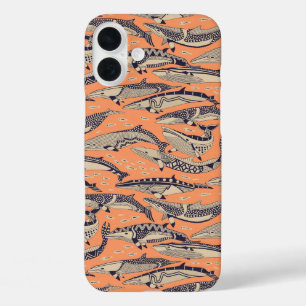 Coques iPhone 16 Plus baleines de Minke cuivre