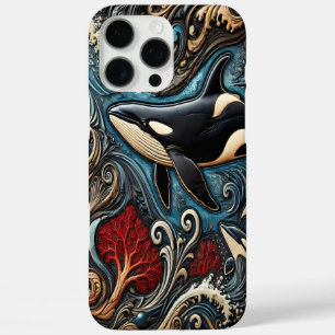 Coques iPhone 16 Pro Max Baleines majestueuses : Vagues en mouvement