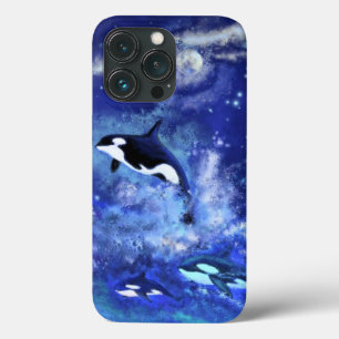Case-Mate iPhone Case Baleines tueuses en bleu Pleine lune