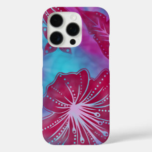 Coques iPhone 16 Pro Bali Fleur Batik Tropical Hawaiian Magenta Pink