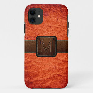 Coque Case-Mate Pour iPhone Balise Brown orange en cuir rouge