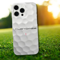 Balle de golf blanche texturée avec nom et numéro 