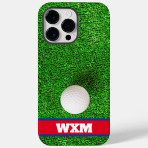 Coque Pour Pour iPhone 14 Pro Max Balle de golf personnalisée avec monogramme sur le