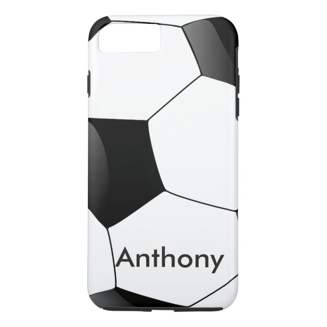 Coques Case-Mate iPhone Balle de soucoupe de football personnalisée blanch (Dos)