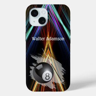 Coque Pour iPhone 15 Balle de sport de billard et queue Personnaliser a