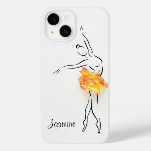 Coque Pour iPhone 14 Ballerina Rose Ballet Dancer Nom personnalisé