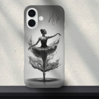 Ballerina rose gris Splash Initiales personnalisée