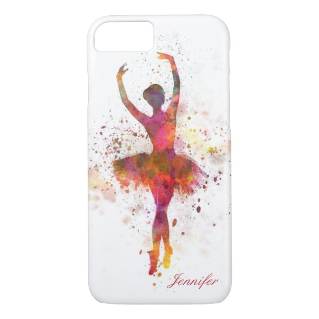 Coques Case-Mate iPhone Ballerina Splatter Art Nom personnalisé | Ballet (Dos)