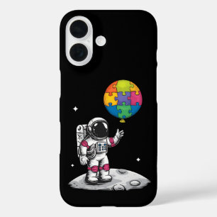 Coque Pour iPhone 16 Ballon d'astronaute autiste Espace Sensibilisation