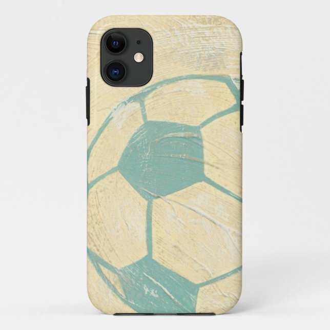 Coques Case-Mate iPhone Ballon de football bleu en pastel par Chariklia (Dos)
