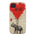 Ballon d'éléphant et de coeur avec le monogramme