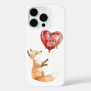 Coques iPhone 16 Pro Ballon en forme de cœur de renard mignon
