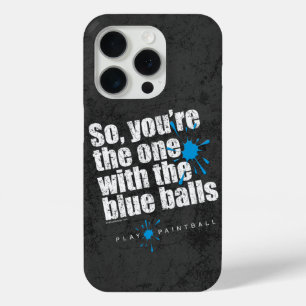 Coque iPhone 15 Pro Ballons Bleus Paintball