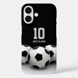 Coque Pour iPhone 16 Ballons de foot Meilleur numéro de joueur