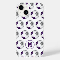 ballons de football gris violet motif monogrammed