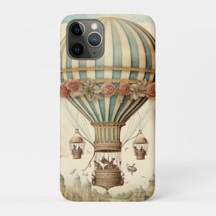 Case-Mate iPhone Case Balloon à air chaud vintage Floral Bleu