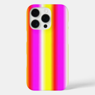 Coques iPhone 16 Pro bande arc-en-ciel rose jaune