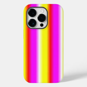 Coque Pour iPhone 14 Pro bande arc-en-ciel rouge jaune