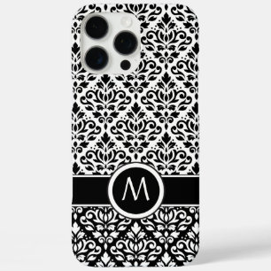Coques iPhone 16 Pro Max Bande BW 2Part Ptn Damask (Personnalisée)