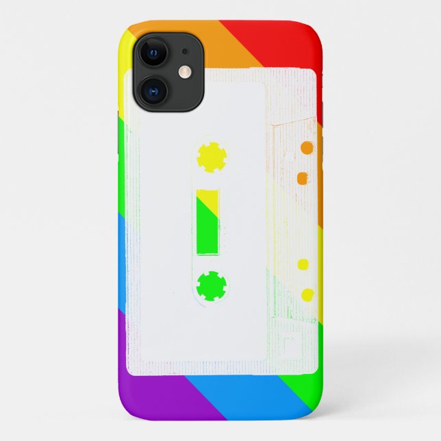 Coques Case-Mate iPhone BANDE DE CASSETTE RETRO RAINBOW des années 80 (Dos)