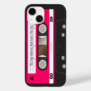 Coques Pour iPhone Bande de cassette rétro rose foncé personnalisée