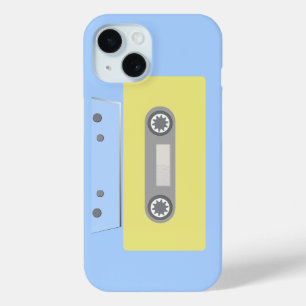 Coque Pour iPhone 15 Bande de cassette verte et bleue