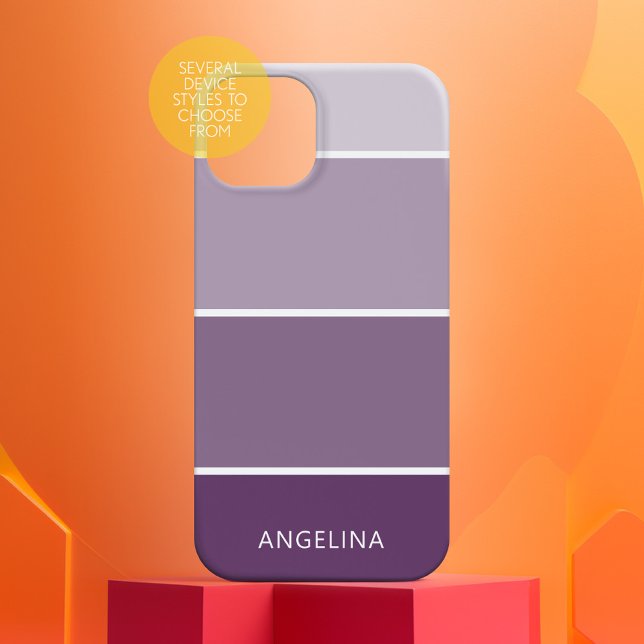 Coques Case-Mate iPhone Bande de puces de peinture pourpre - Nom personnal (Simple Stripes - personalized phone case)